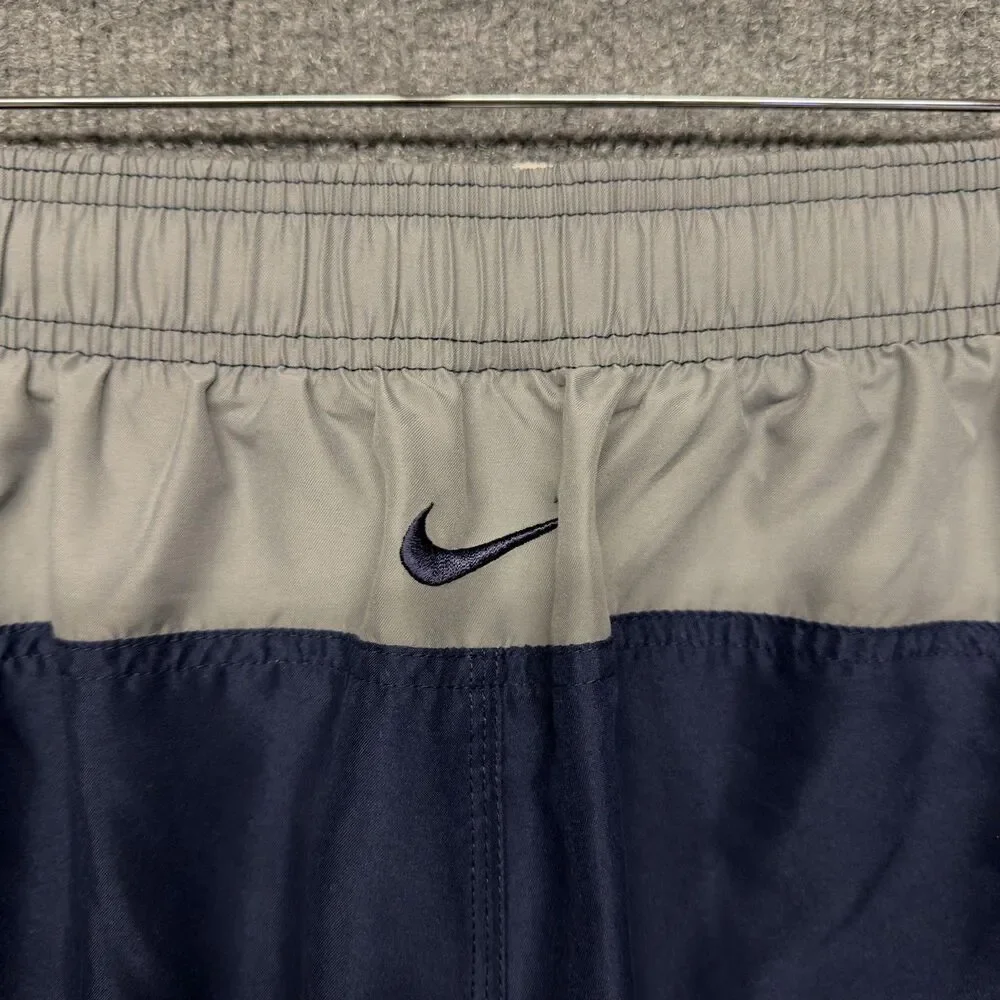Nike Swim Shorts Mens Large Blue Gray Colorblock Mesh Lined Quick Dry Trunks